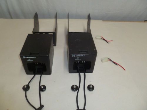 Two motorola rln5233 ht1250 ht750 two way radio vehicle charger w brackets c for sale