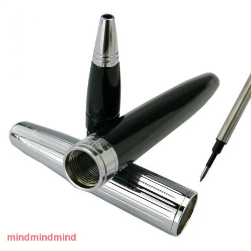 Baoer 100 Shiny Black Barrel Roller Ball Pen Chrome