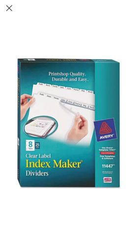 Avery Index Maker Clear Label Dividers  8 Tab  25 Sets (11447)