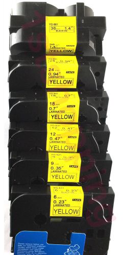 compatible for brother P-touch TZe Tz black on yellow label tape all size