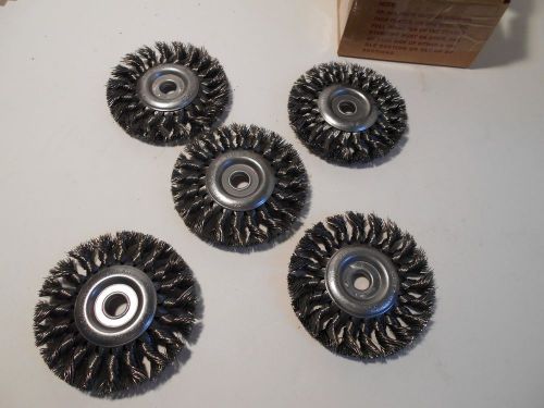 4&#034; Circular Wire Brushes knotted Twist Wheels .014 Wire  1/2&#034;/3/8&#034;Center Hole