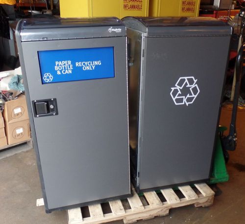 Six each - bigbelly trash waste recycling station container bin - sold as parts for sale