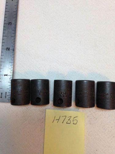 5 NEW Proto 7/16&#034; IMPACT SOCKET. 6 POINT. 3/8&#034; DRIVE. 7214-H. USA MADE (H735)