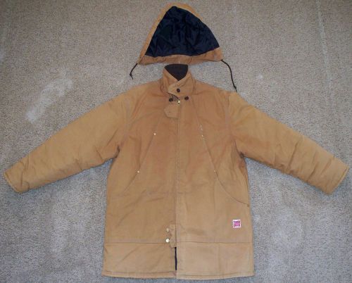 Tough duck insulated jacket / parka with detachable hood - large    gently used for sale