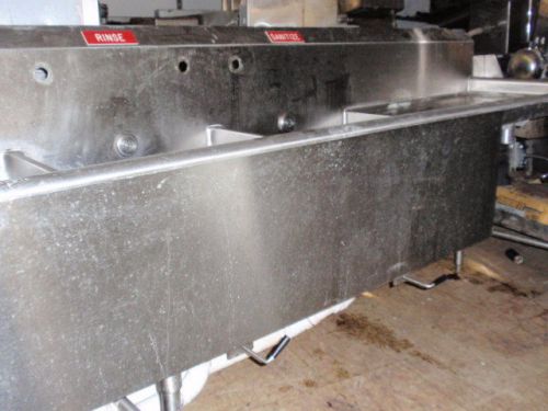14.5ft 3 compartment sink solid stainless very nice pizza restaurant bakery use for sale