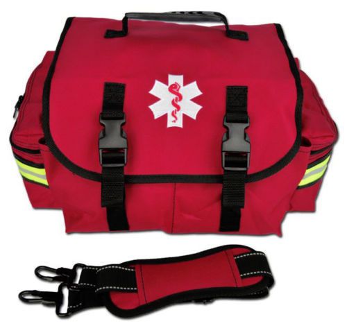 Ems/emt medic paramedic first responder first aid gear bag with dividers - red for sale