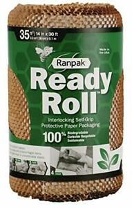 30&#039; x 14&#034; Ranpak Ready Roll Geami Protective Paper Cushioning Wrap Bubble Alt...