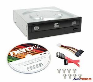 24X DVD+/-RW Dual Layer Burner Nero 12 Essentials Burning Software Sata Cable US