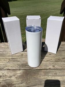 4 Pack Sublimation STRAIGHT SKINNY TUMBLERS 20 OZ W/ STRAWS &amp; LIDS
