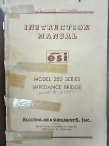 Electro-Measurements Model 250 Series Impedance Bridge Instruction Manual