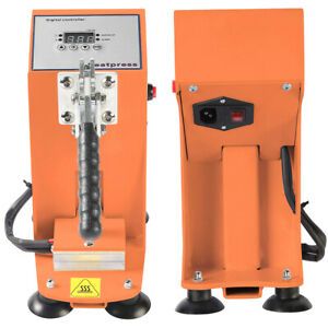 2x3&#034; Handheld Rosin Mini Heat Press Machine Hand Crank Dual Heated Plates Orange