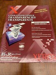 Transparencies, Clear by Xerox, 8.5&#034; by 11&#034;, 100 Sheets, XER3R3108, NEW