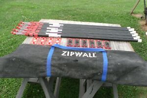 Zipwall 10-10ft Spring-loaded Poles &amp; Pads (for dust barrier) w/Carry Bag