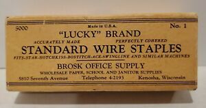 Vintage &#034;Lucky&#034; Brand Standard Wire Staples Brosk Office Supplies Partially Full