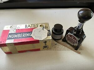 Vintage Bates Numbering Machine Stamp Standard Movement, Box Included