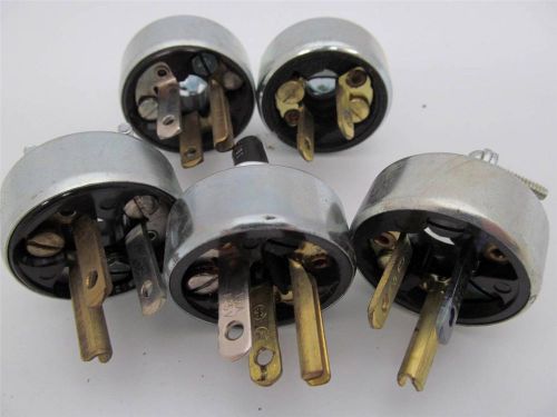4 NOS HUBBELL 3 PRONG ELECTRICAL PLUG 1 USED