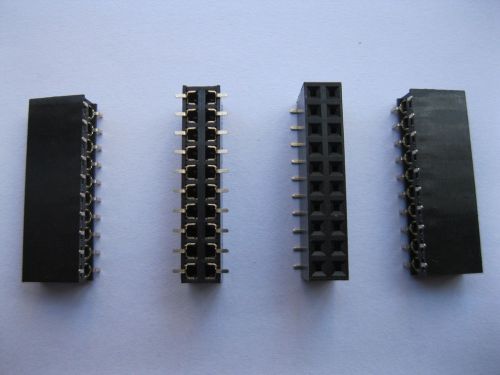 300 pcs gold plated smd smt 2.54mm breakable female pin header 20pin dual row for sale