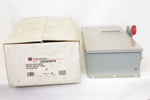 Cutler hammer 12hd363nfw 100a, 3p, 600v, eemac 12, dust tite, non-fusible switch for sale