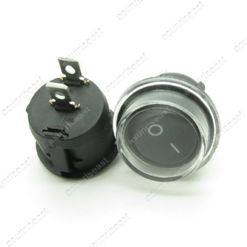 5 x round black 2pin spst on-off rocker boat switch 12v snap + waterproof coat for sale