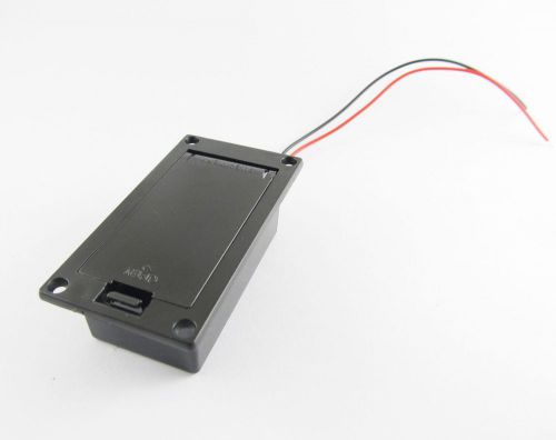Battery case holder cover box for active guitar bass pickup electronics black 9v for sale