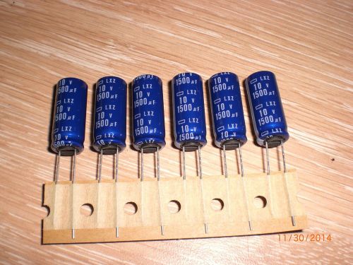 NEW 6pc NIPPON INSTRUMENTS 1500UF 10V RADIAL CAPACITOR made in Japan
