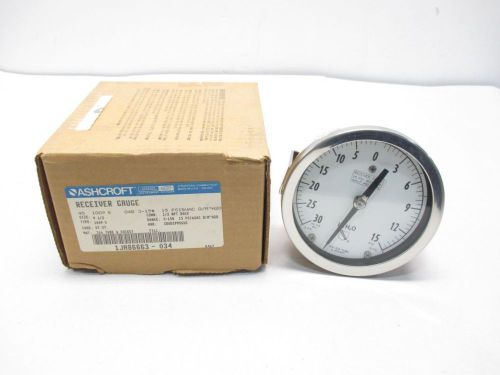 New ashcroft 45 1009 s 04b 3-15psi 4-1/2 in 1/2 in npt pressure gauge d477871 for sale