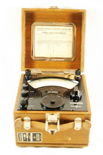 Vintage Sensitive Research Milliammeter No. 901214 Model RF Range 1-50