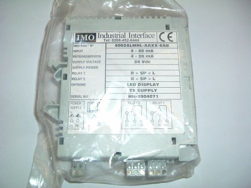 IMO 4002ALMHL AAXX 6AB TRIP AMPLIFIER 24VDC 4-20MA NEW PACKAGED