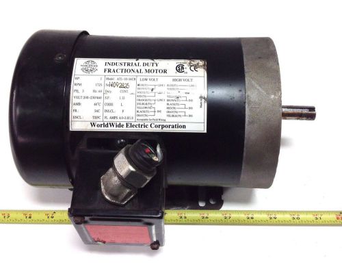 WORLDWIDE FRACTIONAL MOTOR 1HP 1725RPM 3PH 60HZ AT1-18-56CB