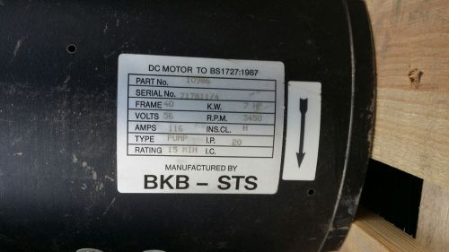 Lot of (4) BKB-STS 7HP DC pump motors - 3450 RPM