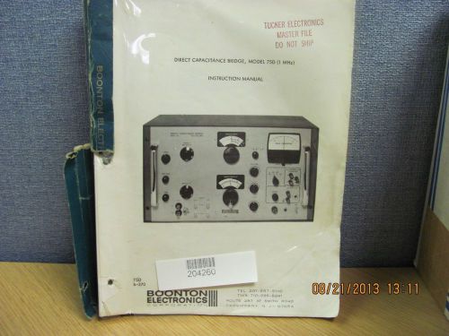 BOONTON MODEL 75D: Direct Capacitance Bridge - Instruction Manual schems #17618