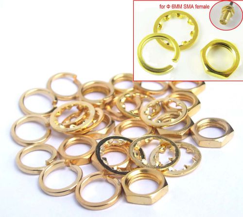 20set 36uns-2b sma screw nut gold plated screw nut for standard sma female ?6mm for sale