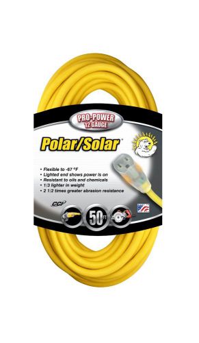 Coleman cable 01688 50&#039; polar/solar tprene insul. cord w/ power indicator light for sale
