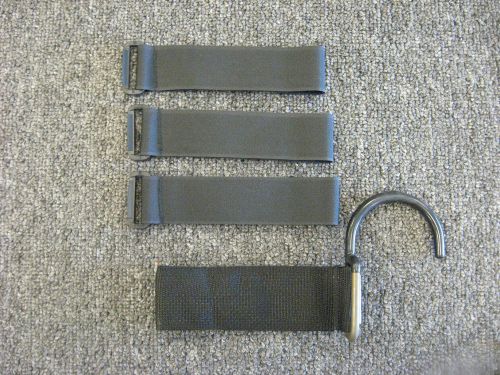 Hose Hook &amp; 3 Black Velcro Straps Combo