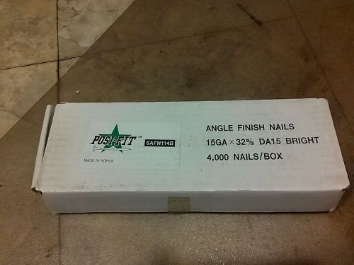 Posi-Fit  Angle Finish Nails 15GA x1-1/4(32mm) DA15 Bright 4000/box NOS