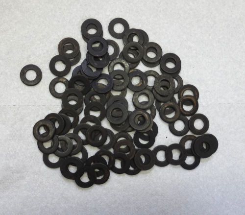 100 each FITS 3/8&#034; BOLT SIZE BLACK FLAT WASHERS NEW!