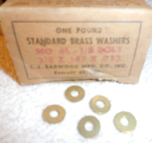 New 14 oz. BRASS Vintage Hardware Lot Washers  1/8 inch bolt,3/8 &#034; wide,