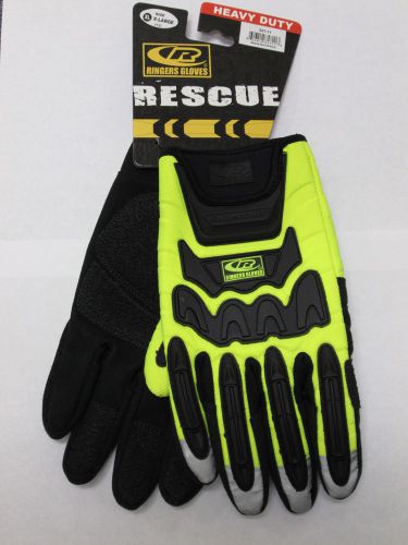 Ringer&#039;s 347-11 high-visibility black &amp; neon yellow supercuff rescue gloves - xl for sale