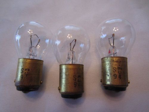 Lot of 3 Sylvania No. 94 S94 GE94 C3 Miniature Lamps Light Bulbs