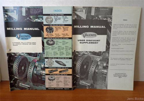 Valenite metals milling manual 12-31-69 catalog mcm-104 - with supplement good for sale