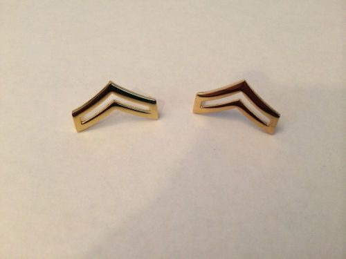 Pair of Corporal Pins SET GOLD Cpl law Military Security Officer Police Rank Pin