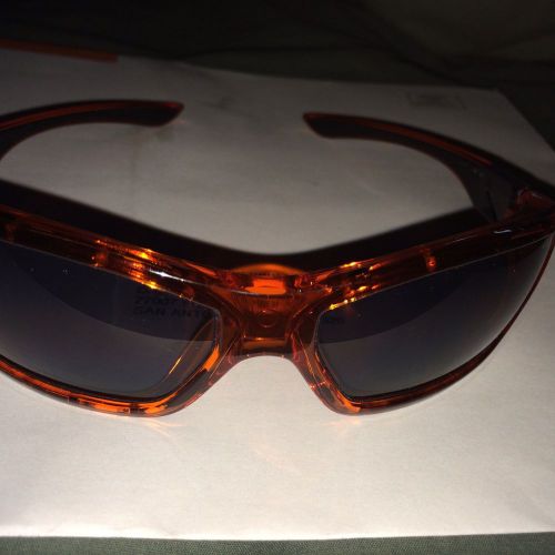 New mcr safety ff132 forceflex safety glasses, orange frame, gray lens for sale