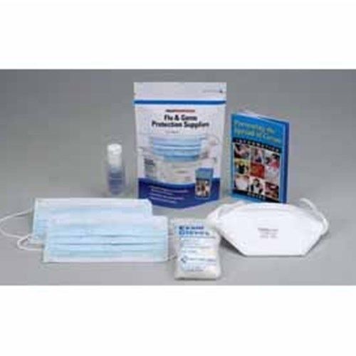 Right response flu germ protection supplies 4 masks 1 sanitizer 1 gloves 10182 for sale