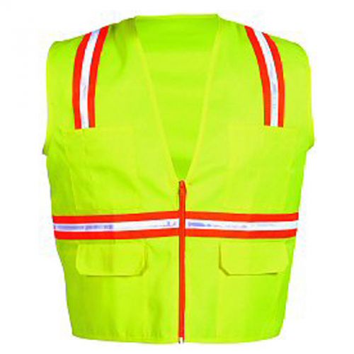 New v4122 size xxl yellow safety vest surveyor style v4122 size xxl(2xl) for sale