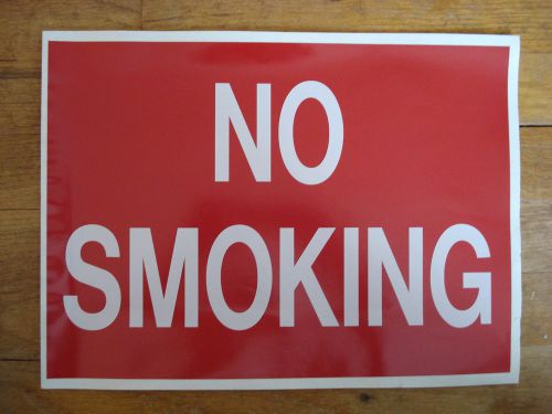 NO SMOKING - Red Self-Adhesive Vinyl Safety Sign - 14 x 10 inches