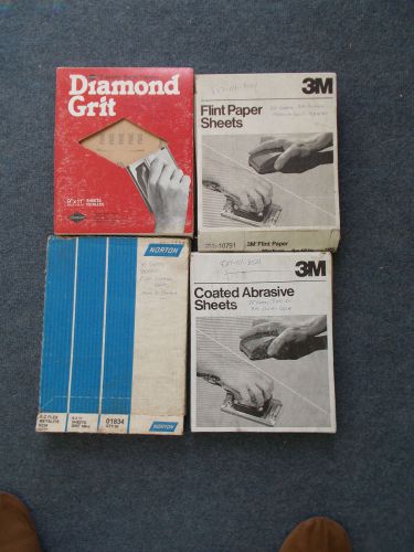 Lot of 275 9&#034; x 11&#034; fine and coarse sheets of sandpaper 3m, diamond, norton for sale