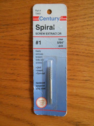 Century Spiral Screw Extractor #1 New!