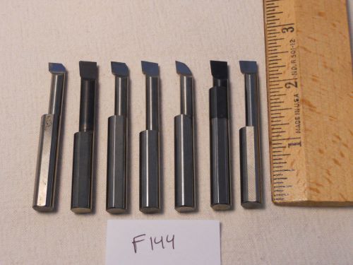 7 USED SOLID CARBIDE BORING BARS. 5/16&#034; SHANK. MICRO 100 STYLE.  B-290 (F144}