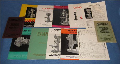 Western machine tool works, manuals, catalogs, and other sales literature for sale