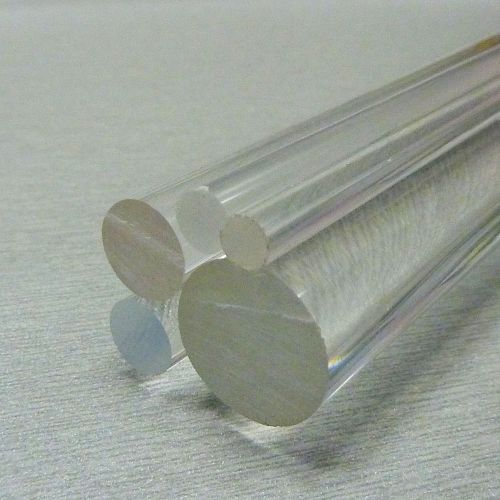 16mm diameter clear perspex acrylic plastic round rod circular bar 13&#034;+ long for sale
